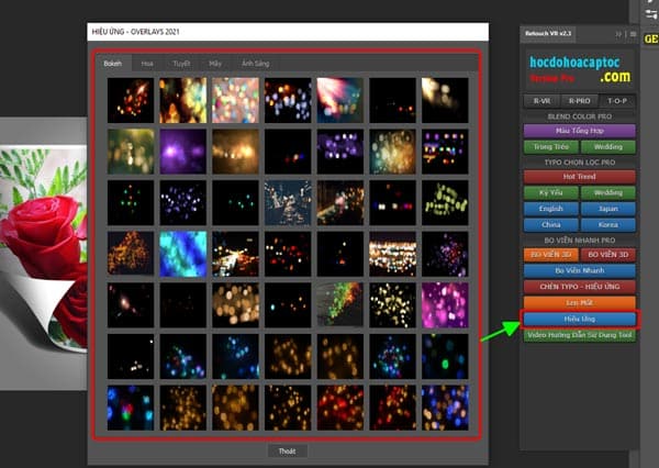 Chèn hiệu ứng vào bức ảnh. Hình ảnh của bạn sẽ lung linh hơn