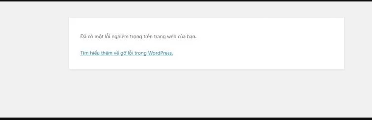 Hướng dẫn khắc phục ĐÃ CÓ MỘT LỖI NGHIÊM TRỌNG trên trang website của bạn