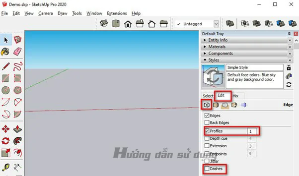 Setting sketchup