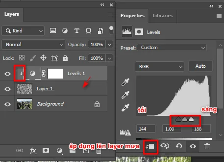 Cách tạo mưa trong photoshop