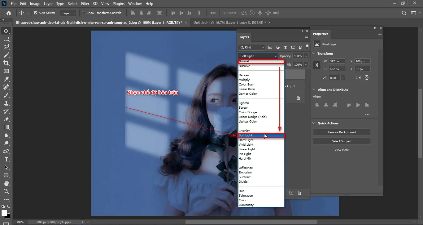 Cách tạo ánh sáng tự nhiên trong Photoshop