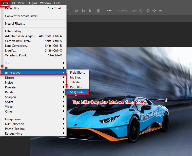 3 Cách tạo hiệu ứng tốc độ cho xe trong photoshop (phần 2)