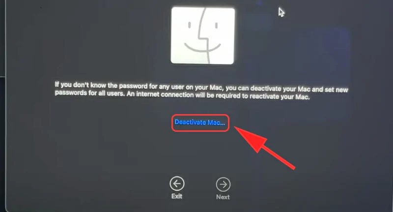 Chọn Deactivate Mac