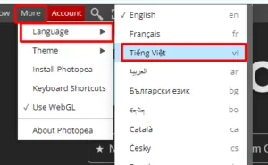 Photoshop online tiếng việt