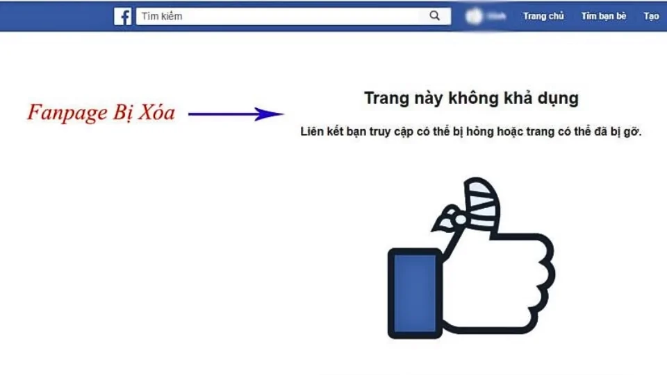 Sự cố xảy ra với trang Fanpage